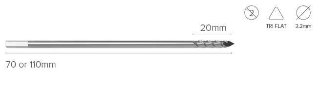 ENZTEC Single use trocar tip pins Feature Fluted 2